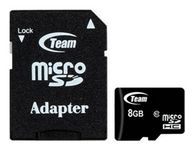 FL MicroSD Card + adapter 8GB TEAM Class10